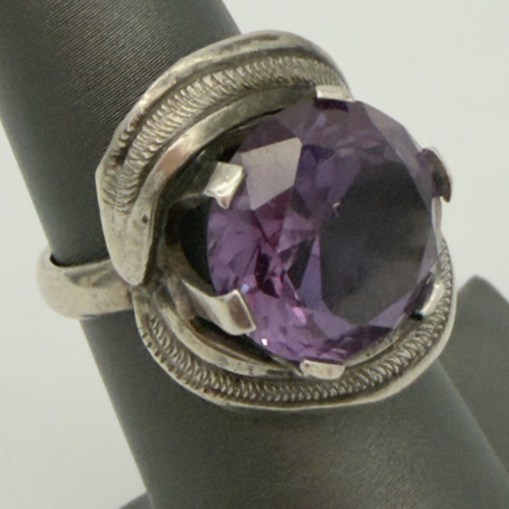 Vtg Taxco Mexico 925 Sterling Alexandrite? Ring Signed FAUS R.  Size 5.75 Read‎